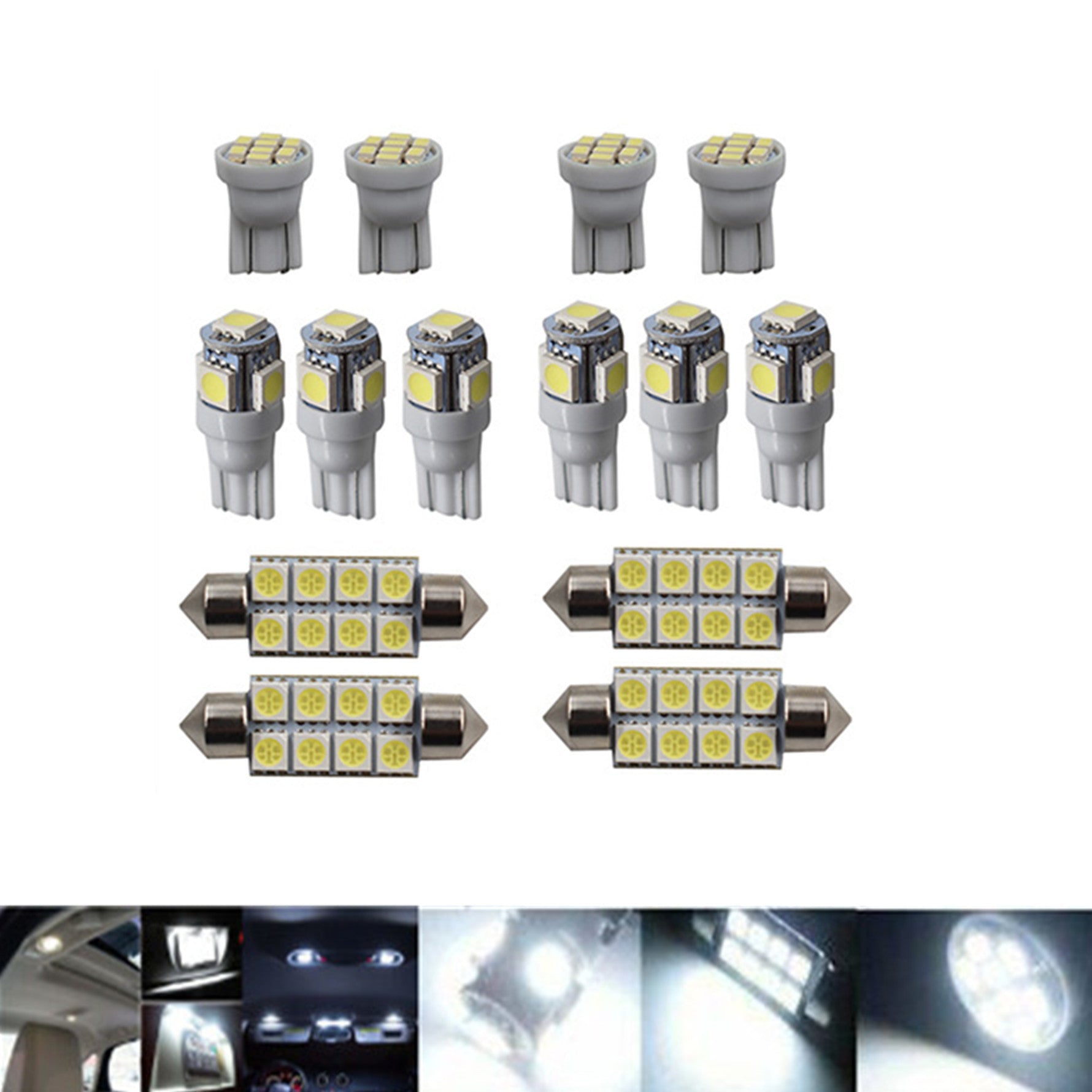 14x White LED light interior package kit For 1999-2016 Ford F250 F350 Super Duty Lab Work Auto