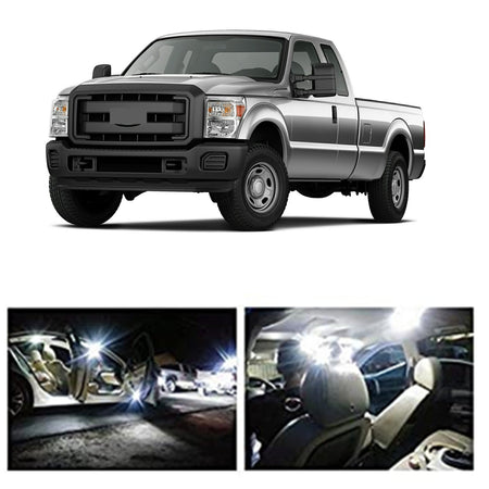 14x White LED light interior package kit For 1999-2016 Ford F250 F350 Super Duty Lab Work Auto
