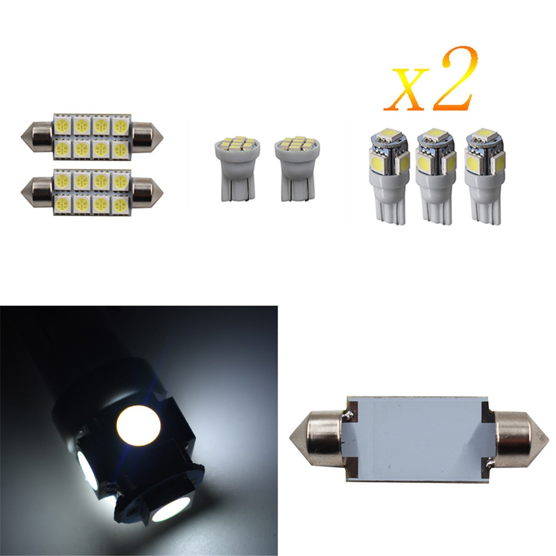 14x White LED light interior package kit For 1999-2016 Ford F250 F350 Super Duty Lab Work Auto