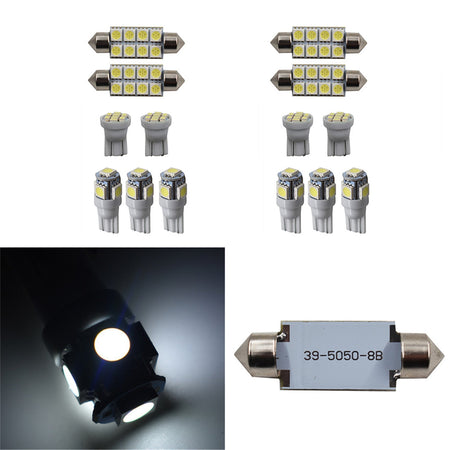 14x White LED light interior package kit For 1999-2016 Ford F250 F350 Super Duty Lab Work Auto