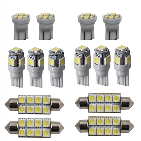 14x White LED light interior package kit For 1999-2016 Ford F250 F350 Super Duty Lab Work Auto