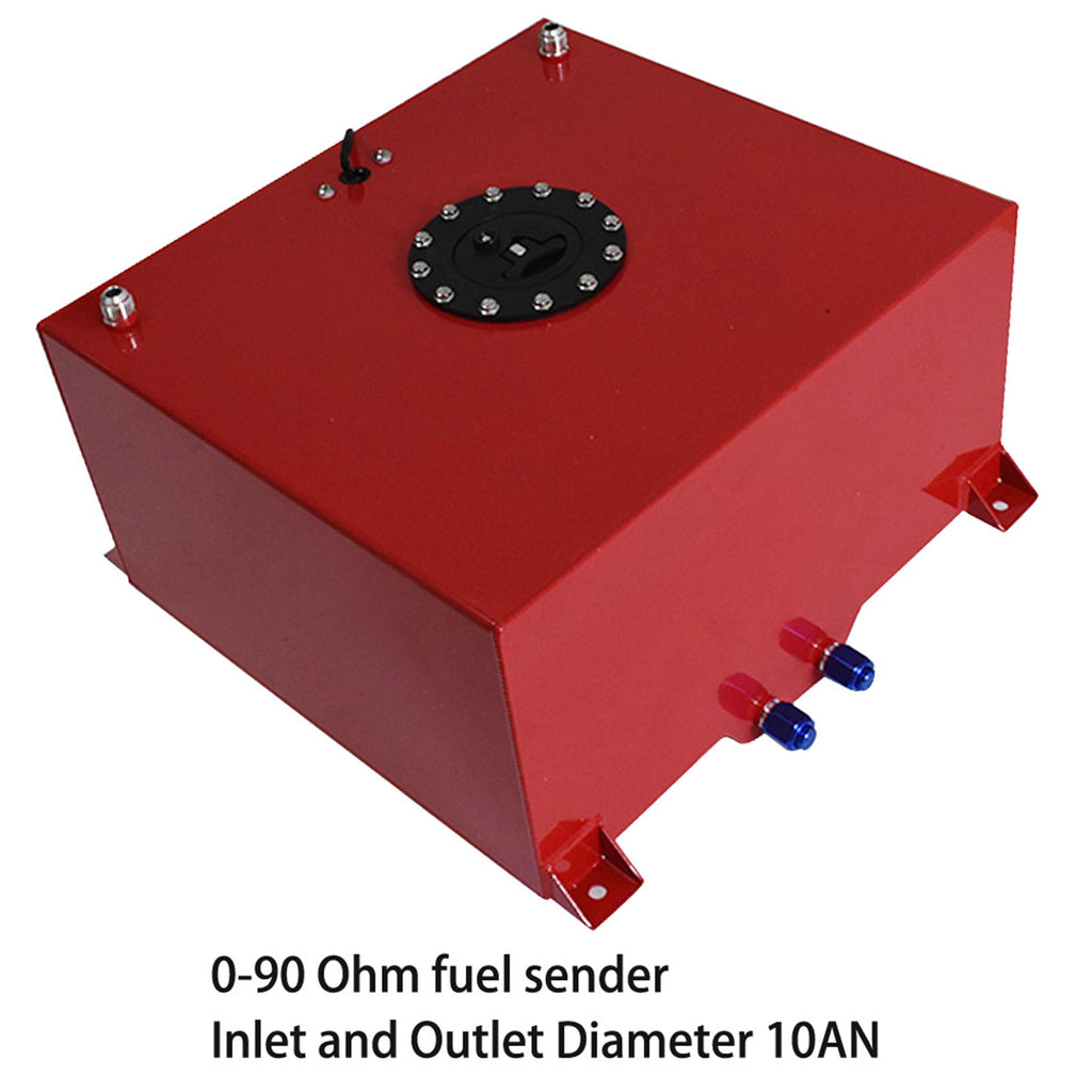 15 Gallon Aluminum Fuel Cell Gas Tank+Cap+Level Sender+Fuel Line Kit Red Lab Work Auto