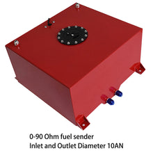 Load image into Gallery viewer, 15 Gallon Aluminum Fuel Cell Gas Tank+Cap+Level Sender+Fuel Line Kit Red Lab Work Auto