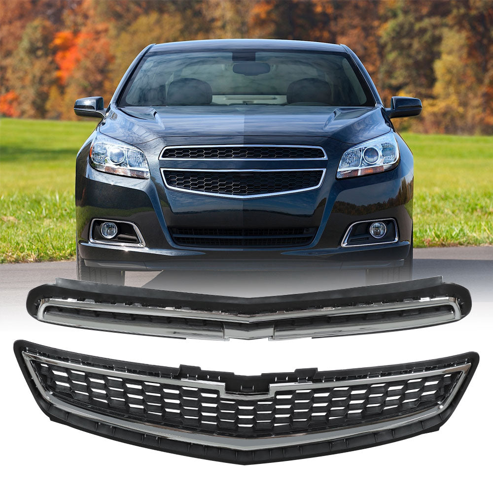 Chrome Front Bumper Upper & Lower Grille Fit For Chevy Malibu LS LT2013 new