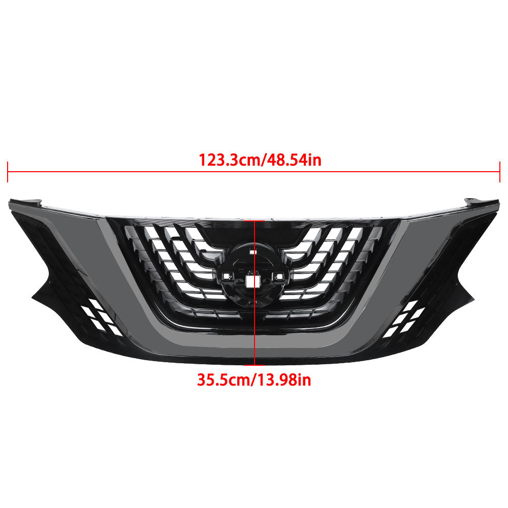 Labwork Front Plastic Grille Bumper For 2015-2018 Nissan Murano Chrome Black Painted