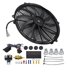 Load image into Gallery viewer, 16&quot; Electric Radiator Fan High 3000 CFM Thermostat Wiring Switch Relay Kit 12V Lab Work Auto 
