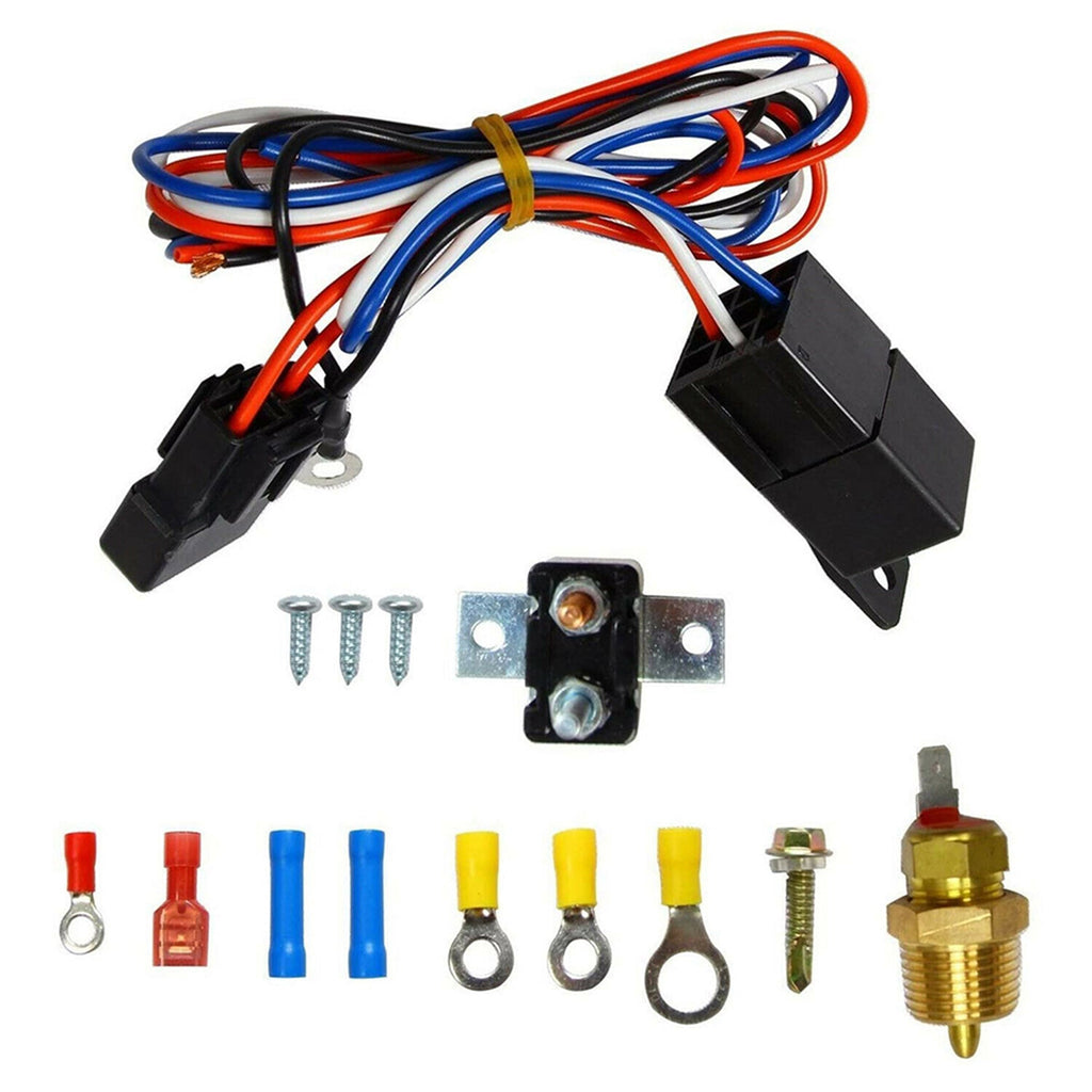 16" Electric Radiator Fan High 3000 CFM Thermostat Wiring Switch Relay Kit 12V Lab Work Auto 