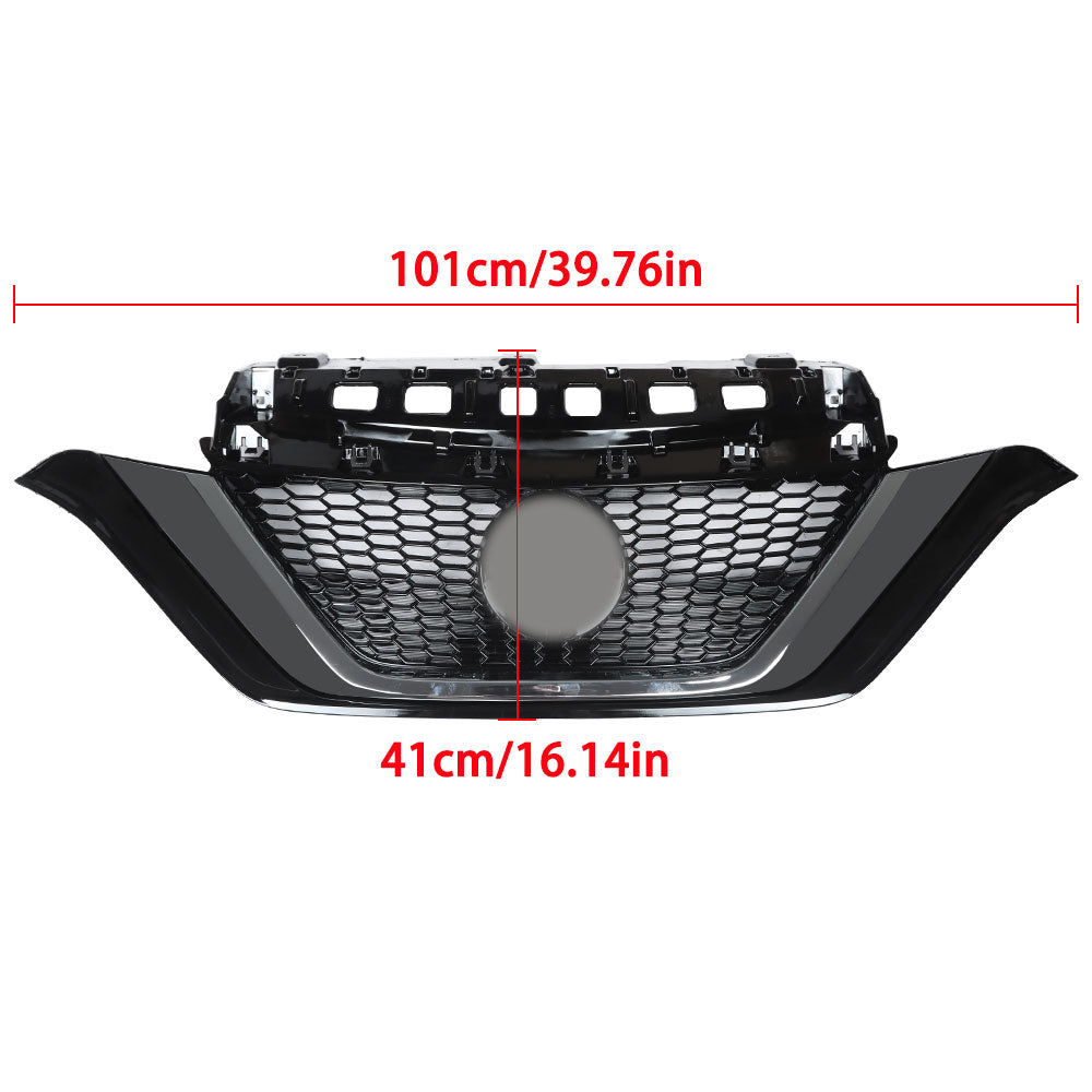 Black Mesh Grill For Nissan Versa Note 2017/2018/2019 Front Bumper Upper Grille