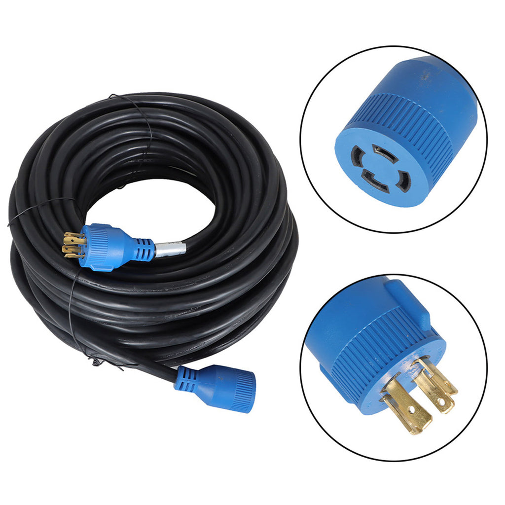 Labwork 75 Feet 4 Prong 125V/250V 30A Generator Cord and Pre-Drilled Power Inlet Box Combo Kit