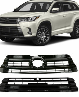 Gloss Upper Lower Radiator Bumper Grille for 2017-2019 Toyota Highlander