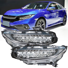 Load image into Gallery viewer, Labwork Right+Left Headlights For 2016-2019 Honda Civic Full LED DRL Clear Lens