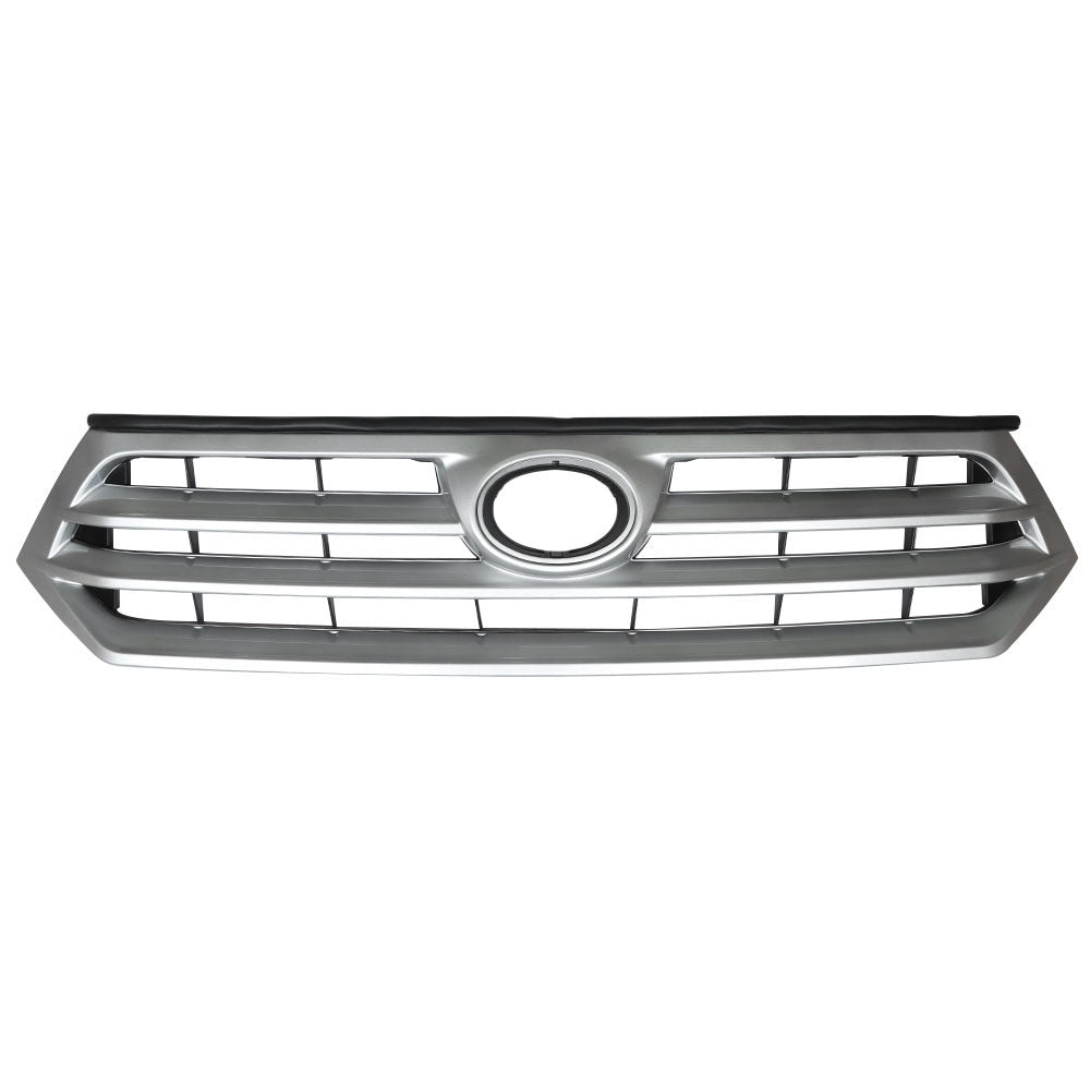 Labwork Grille Grill Bumper Front Upper For 2011-2013 Toyota Highlander Silver Black