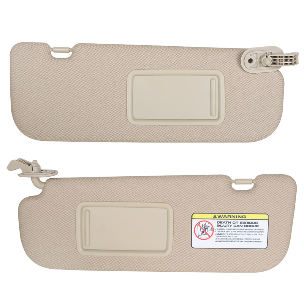 labwork 2 Beige Sun Visor with Makeup Mirror Right and Left Side Replacement for 2011-2016 Hyundai Elantra MD 852203X000 852103X000