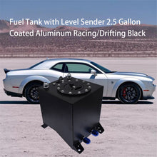 Load image into Gallery viewer, 2.5 GALLON DRIFTING FUEL CELL GAS TANK+LEVEL SENDER COATED ALUMINUM RACING BLACK Lab Work Auto