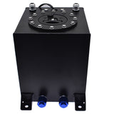 2.5 Gallon Drifting Fuel Cell Gas Tank+Level Sender Coated Aluminum Racing Black