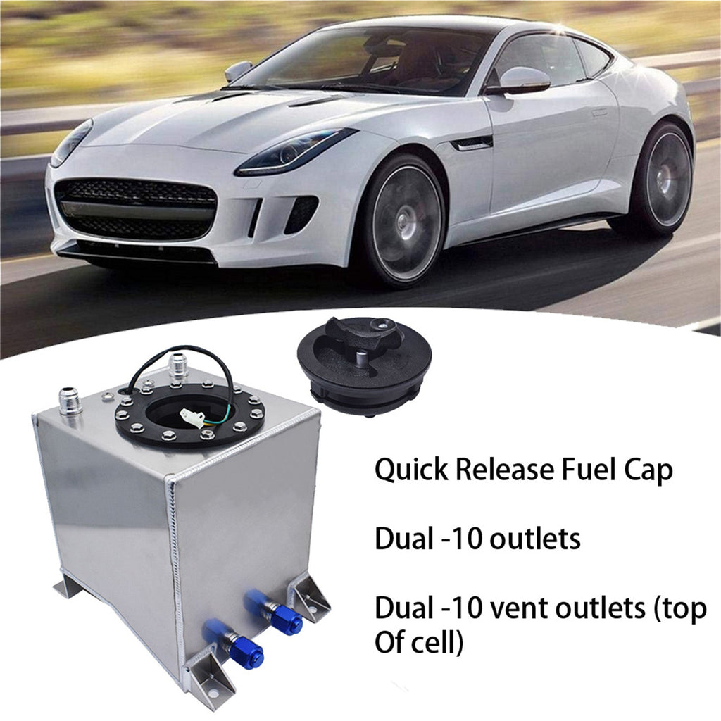 2.5 Gallon / 9.5L Fuel Cell Tank Aluminum Racing Drift W/ Level Sender Lab Work Auto