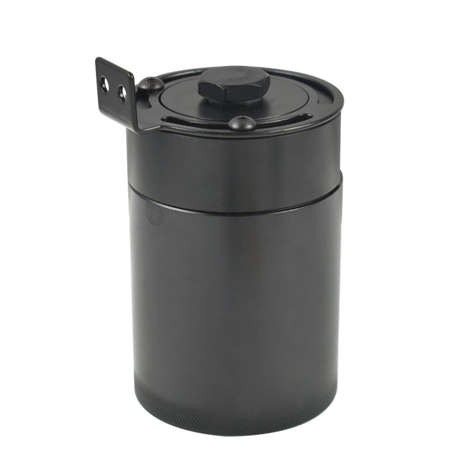 2-Port Oil Catch Tank Can Breather Baffled W/ Drain Valve Reservoir For Hyundai Lab Work Auto