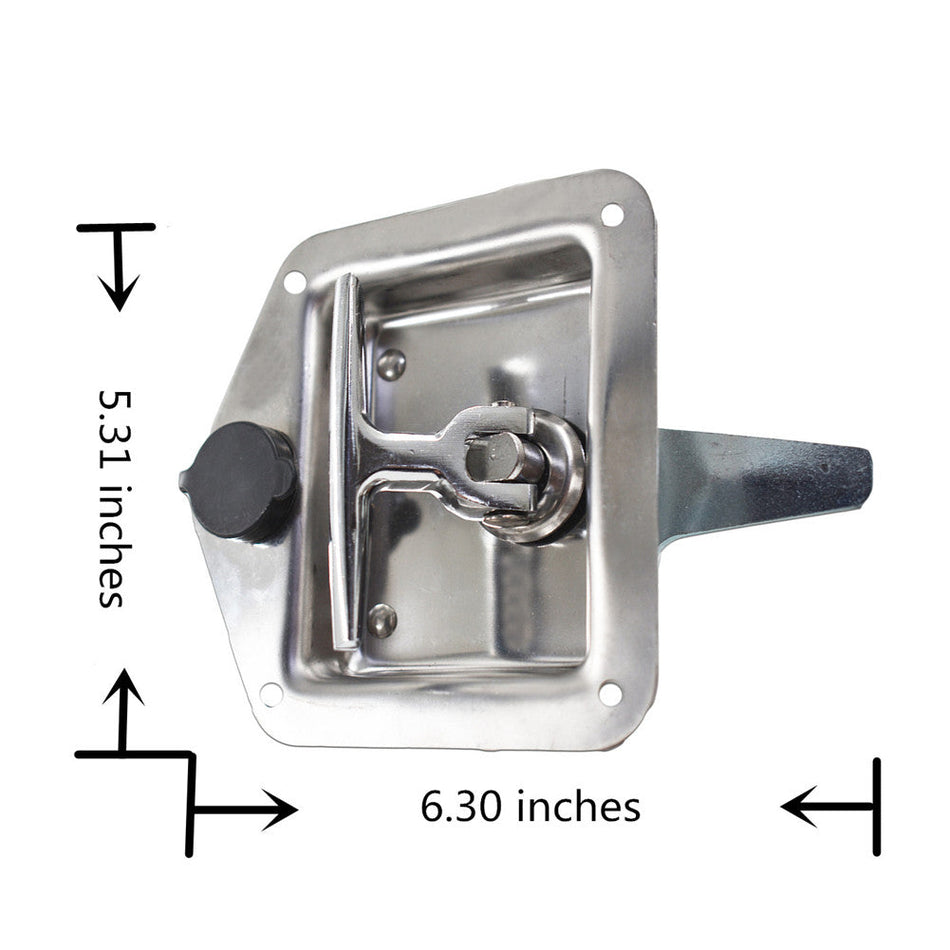 2 Trailer Door Latch T-Handle Lock Stainless Steel Keys For Camper RV Truck Tool Lab Work Auto