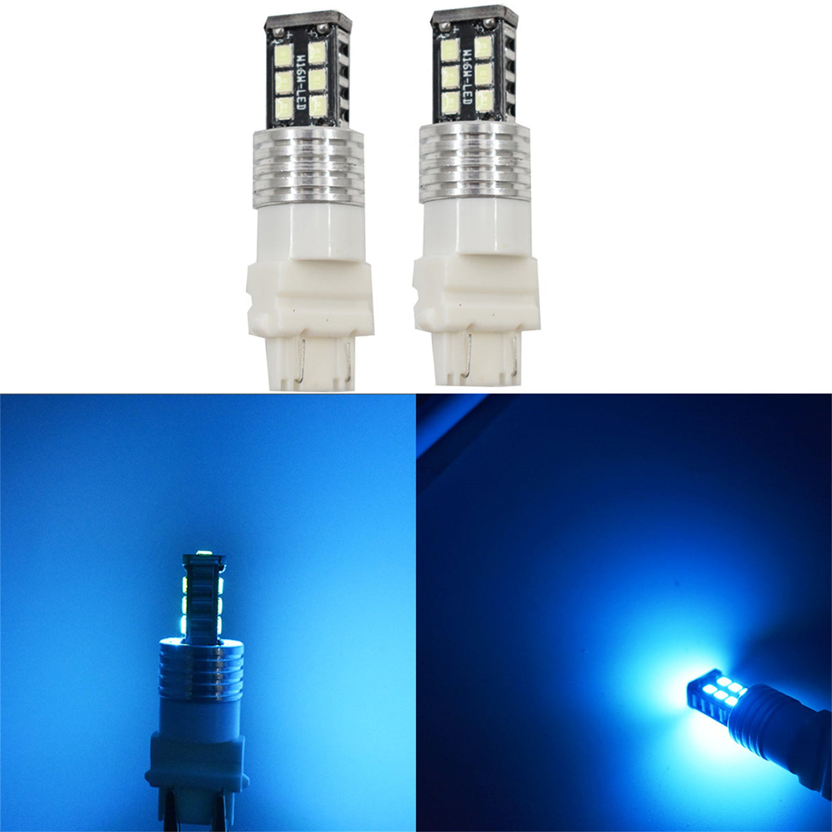 2 x High Power Ice Blue 3156 3157 15SMD Reverse Backup DRL Lights LED Bulbs NJ Lab Work Auto