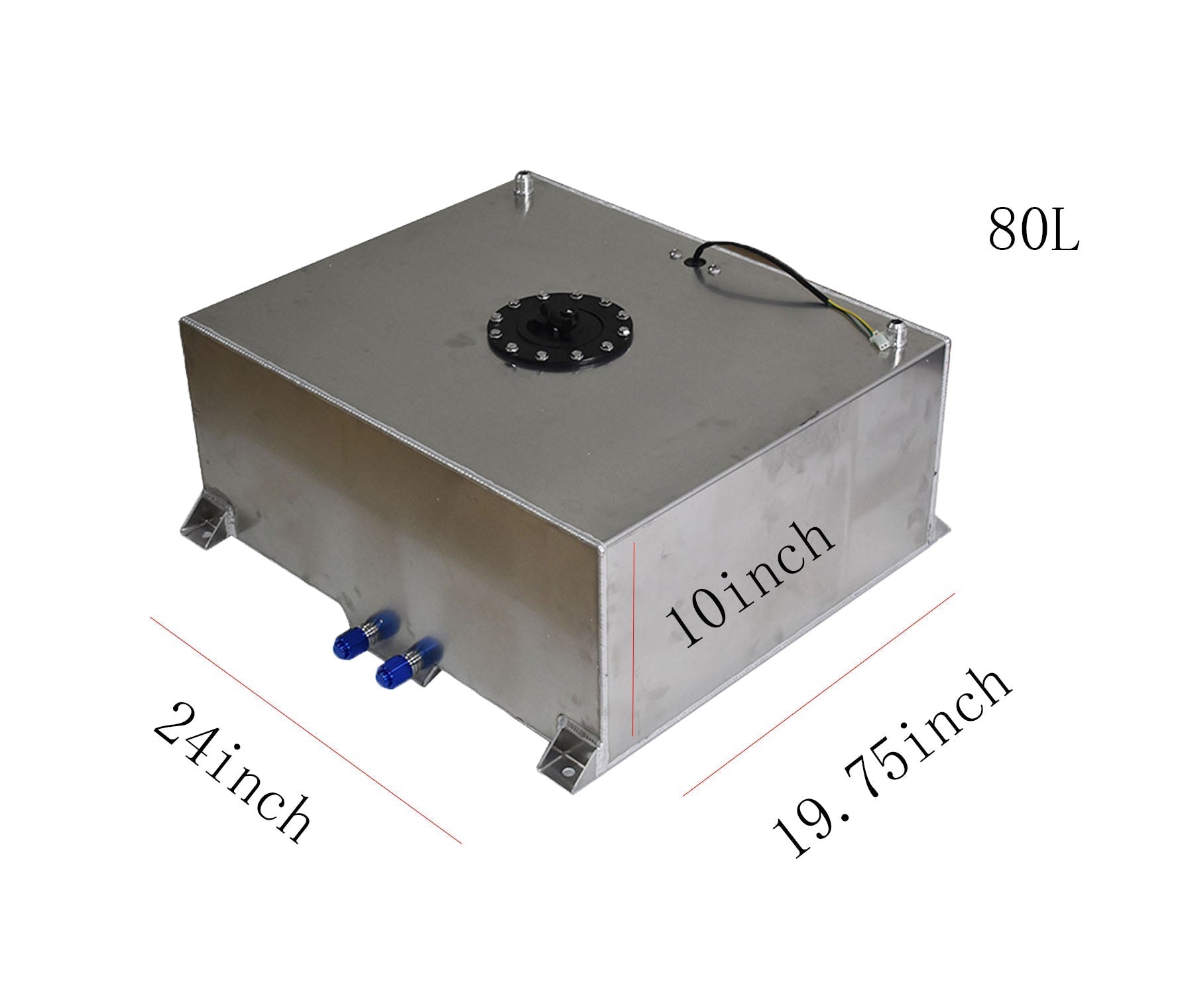 20 Gallon Lightweight Polished Aluminum Race Drift Fuel Cell Tank Level Sender Lab Work Auto