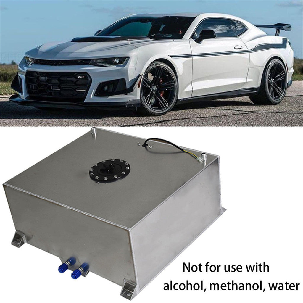 20 Gallon Lightweight Polished Aluminum Race Drift Fuel Cell Tank Level Sender Lab Work Auto