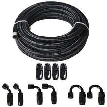 Load image into Gallery viewer, 20FT Braided Fuel Hose Line &amp; 10AN Swivel Hose End Fitting Kit Black Lab Work Auto