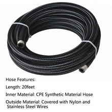 Load image into Gallery viewer, 20FT Braided Fuel Hose Line &amp; 8AN Swivel Hose End Fitting Kit Black Lab Work Auto