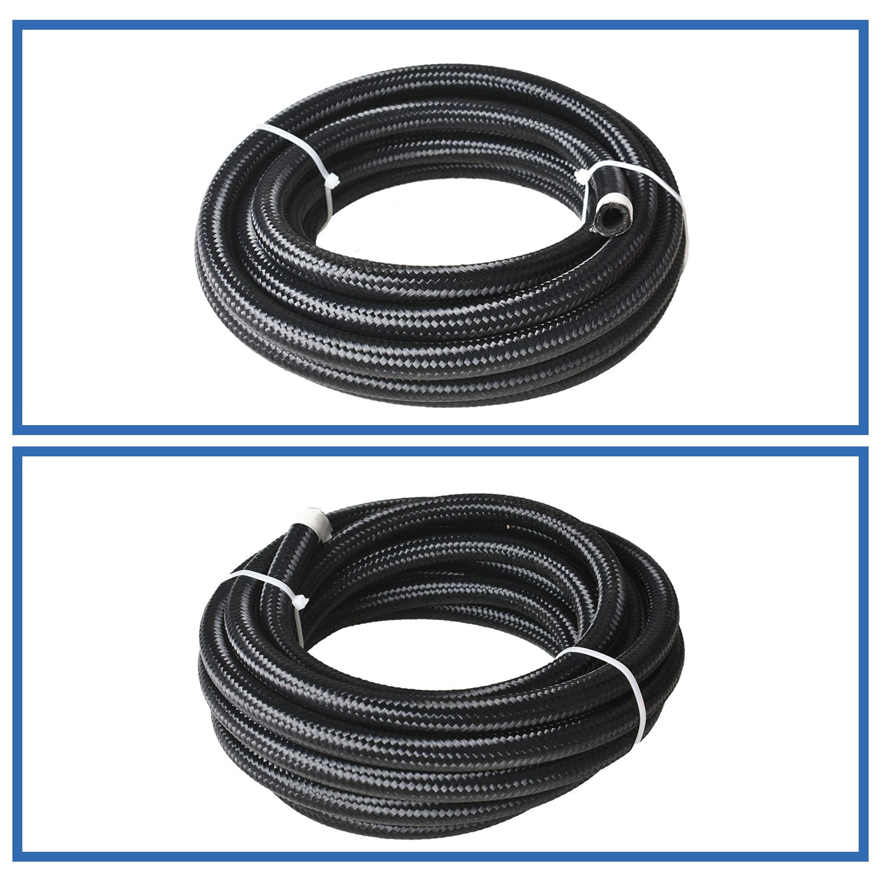 20FT Braided Fuel Hose Line & 8AN Swivel Hose End Fitting Kit Black Lab Work Auto