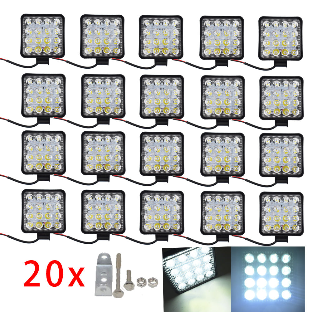 20X 12V 48W LED Work  SUV Boat Tractor /Spot Light Flood Light OffRoad Driving Lab Work Auto