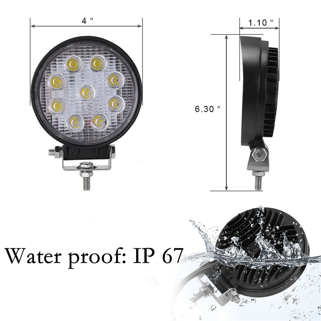 20x 540W 27W Round Flood LED Work Light Bar Offroad Driving Lamp SUV Boat Truck Lab Work Auto