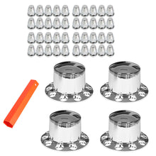 Load image into Gallery viewer, Chrome Semi Truck Rear Wheel Axle Hub Covers Hubcaps Kits 33mm Lug Nuts 4PCS