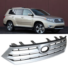 Load image into Gallery viewer, Labwork Grille Grill Bumper Front Upper For 2011-2013 Toyota Highlander Silver Black