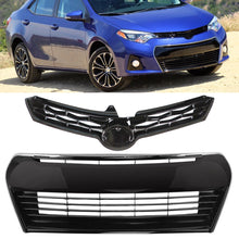 Load image into Gallery viewer, Upper+Lower Gloss Black Front Bumper Grille Fit For 2014-2016 Toyota Corolla S