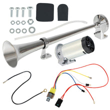 Load image into Gallery viewer, Single Trumpet Air Horn Compressor Kit 12V 150DB For Van Train Car Truck Boat