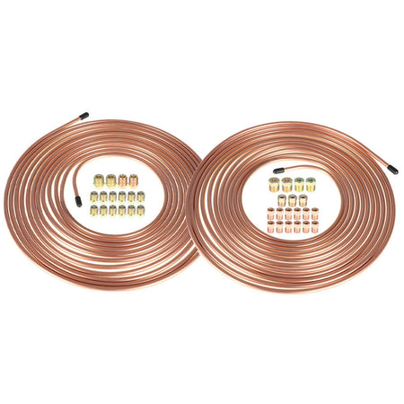 25 Ft. of 1/4 & 3/16 Copper coated Brake Line Tubing Kit With accessories Lab Work Auto