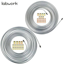 Load image into Gallery viewer, 25 Ft. of 3/16 and 1/4 32 Fittings Zinc-Coated Brake Line Tubing Kit Lab Work Auto