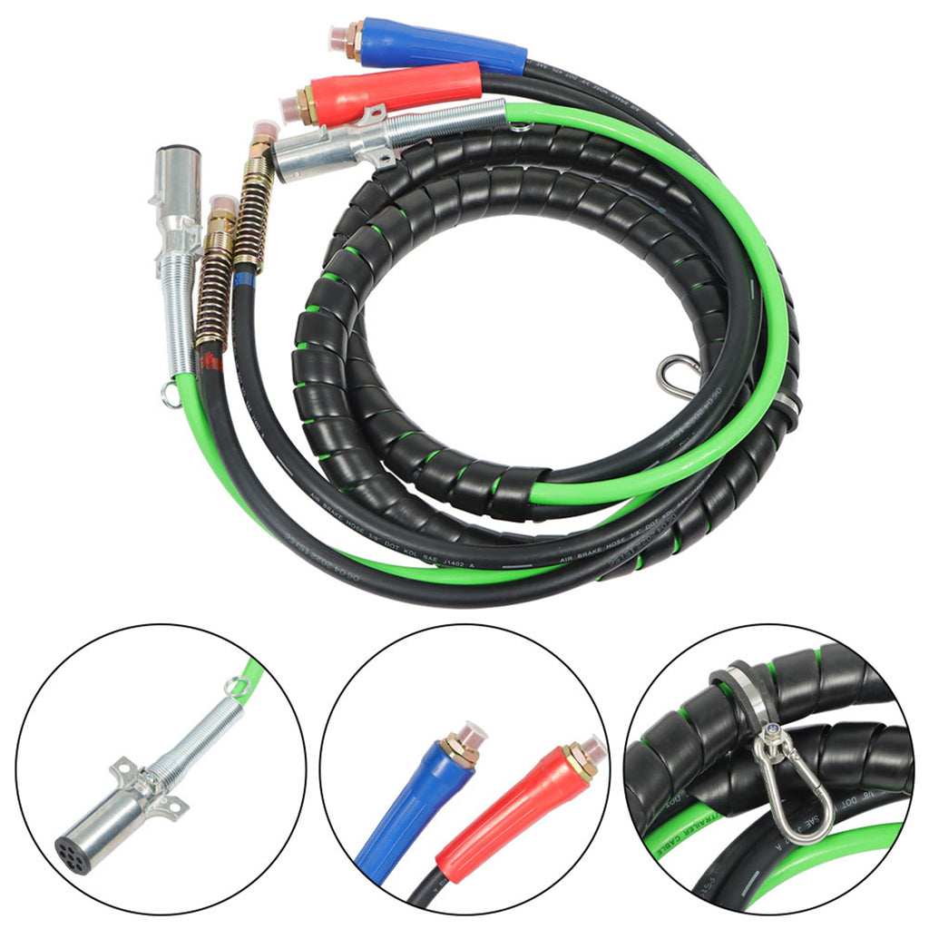 labwork 3-in-1 Wrap Set Air Line Hose Assemblies 12FT Replacement for Semi Truck Tractor Trailer