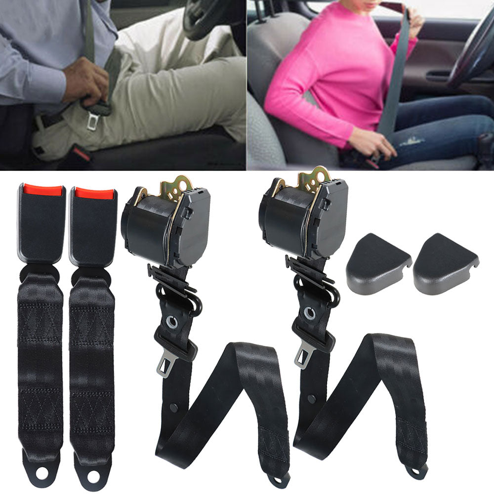 Labwork Universal 3 Point Seat Belts For Jeep CJ YJ Wrangler 1982-95 Retractable