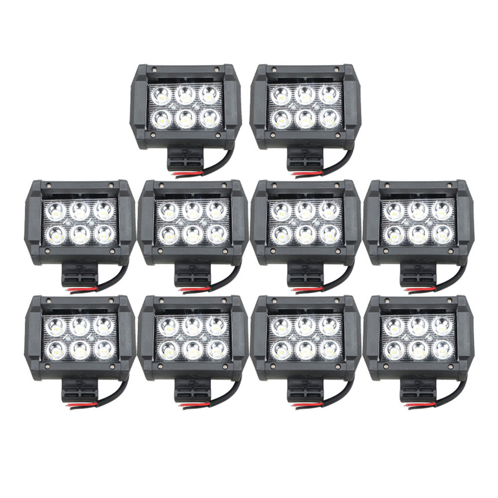 labwork 10x 4 Inch 18W LED Work Light Bars Off Road LED Fog Driving Work Spot Pods Lights 12V for SUV ATV UTV Truck Pickup Waterproof Flood Combo Beam