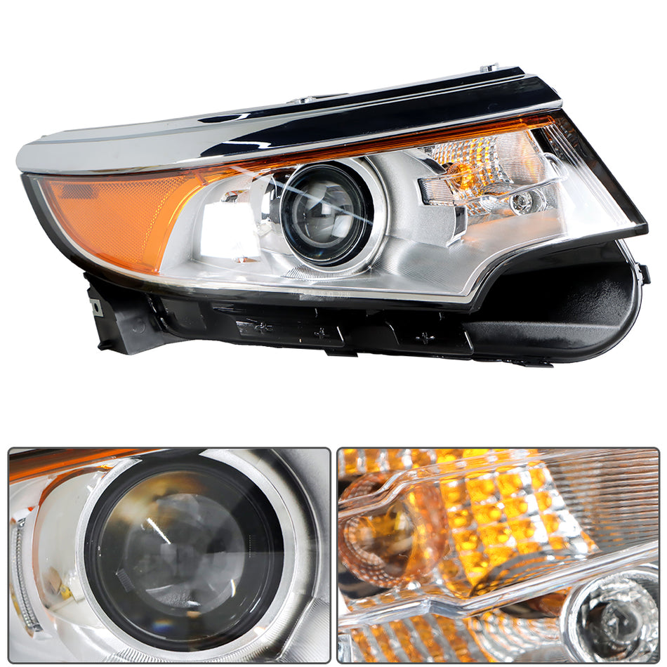 Labwork Right Side Headlight For 2011 2013 2014 Ford Edge HID Chrome Housing