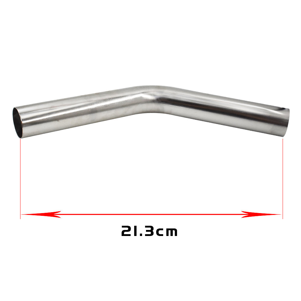 2Pcs 2.5"(63mm) 45 Degree T-304 Stainless Steel Exhaust Tube Pipe Piping Tubing Lab Work Auto
