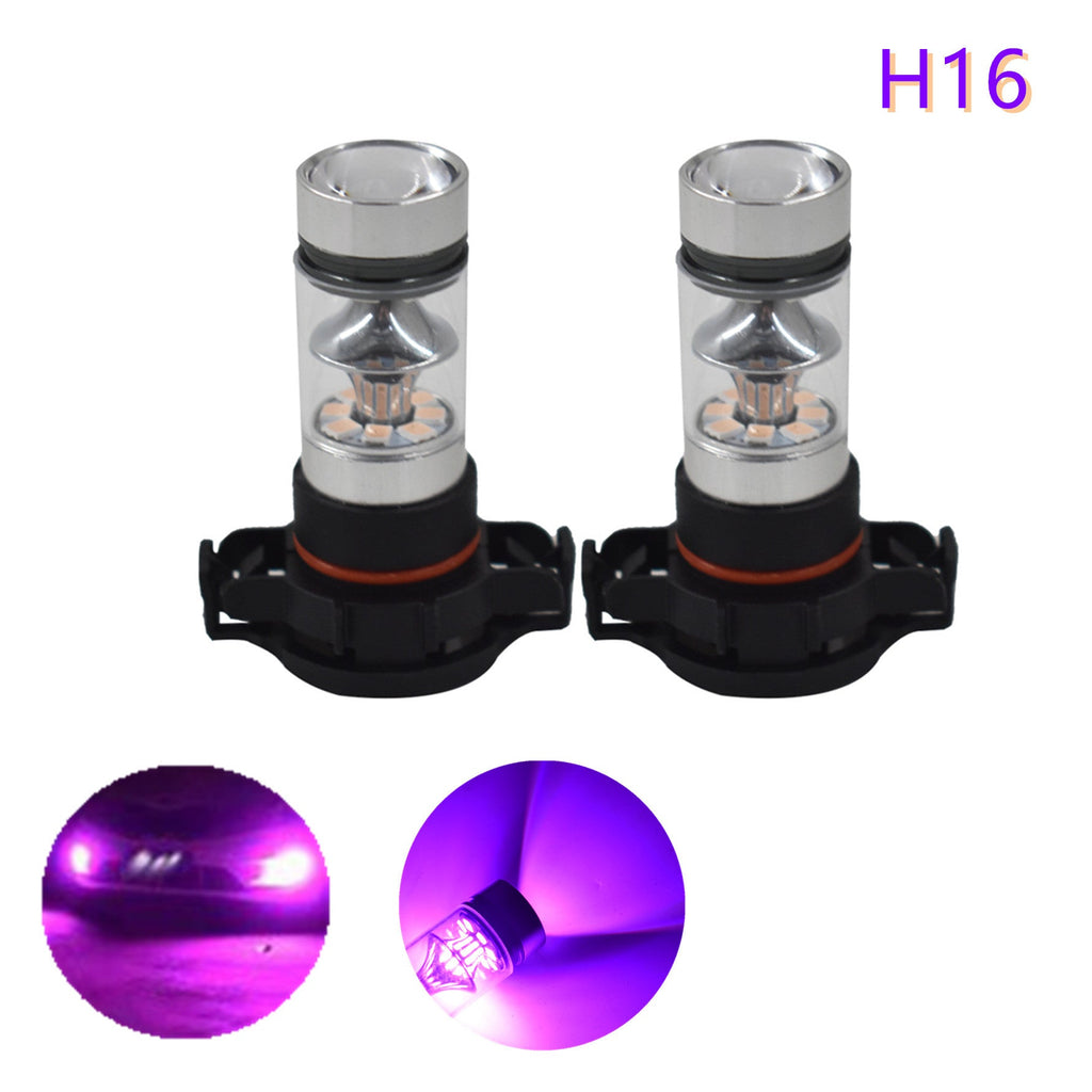 2Pcs 5202 PS24WFF 14000K Purple 100W For  LED Headlight Bulbs Kit Fog Ligh Lab Work Auto