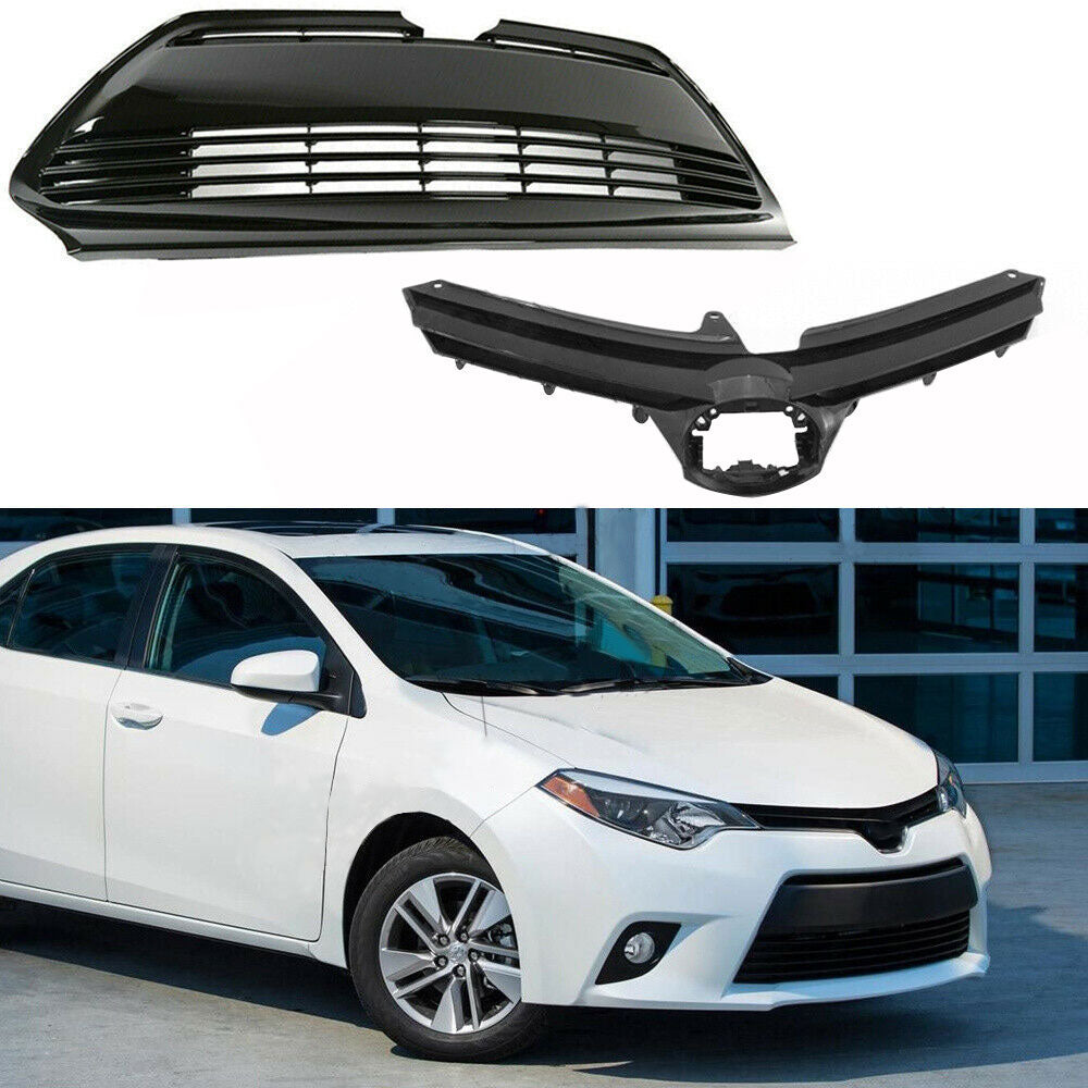 Front Bumper Upper Lower Grille Fit For 2017-2019 Toyota Corolla LE XLE