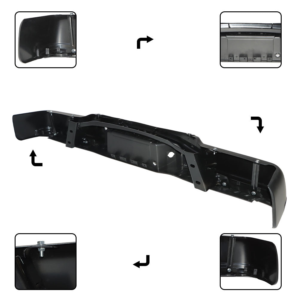 Rear Step Bumper Assembly Black Fit For 2011 2012 2013 2014 Ford F-150 Pickup