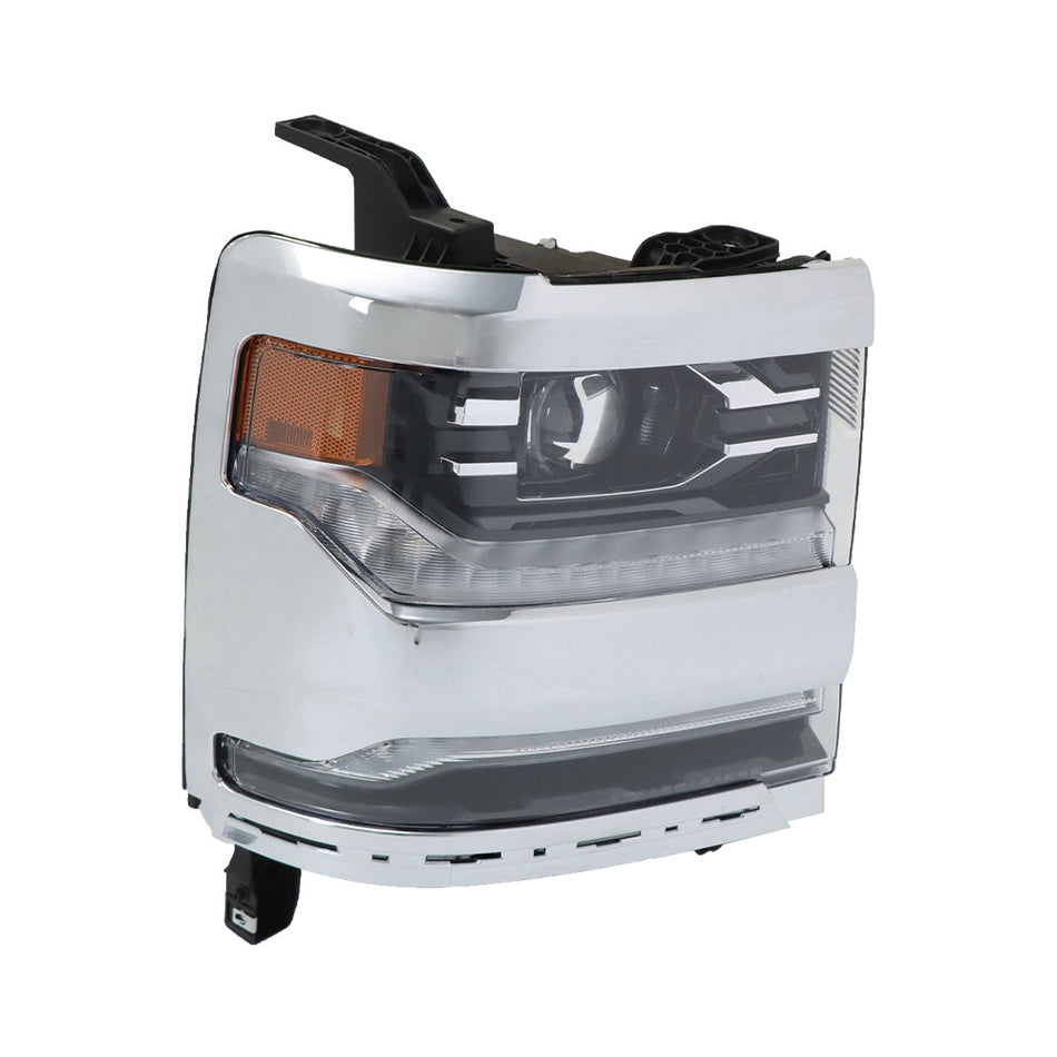 Labwork Right Headlight For 2016-2018 Silverado 1500 LED Frame Chrome Housing