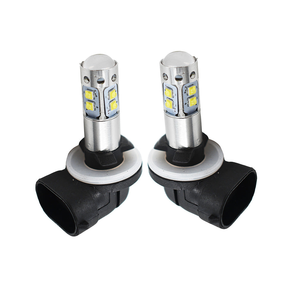 2pcs 881 100W LED 6000K White Headlamp Bulb For 2009 2010 Polaris Ranger RZR 800 EFI Lab Work Auto