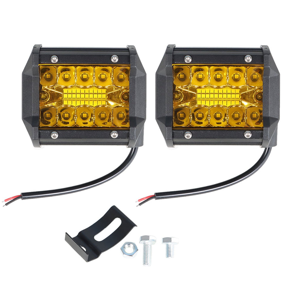 2x 4" 3000K Amber LED Fog Work Light Bar Pods Combo for 2019 Honda Ridgeline Lab Work Auto