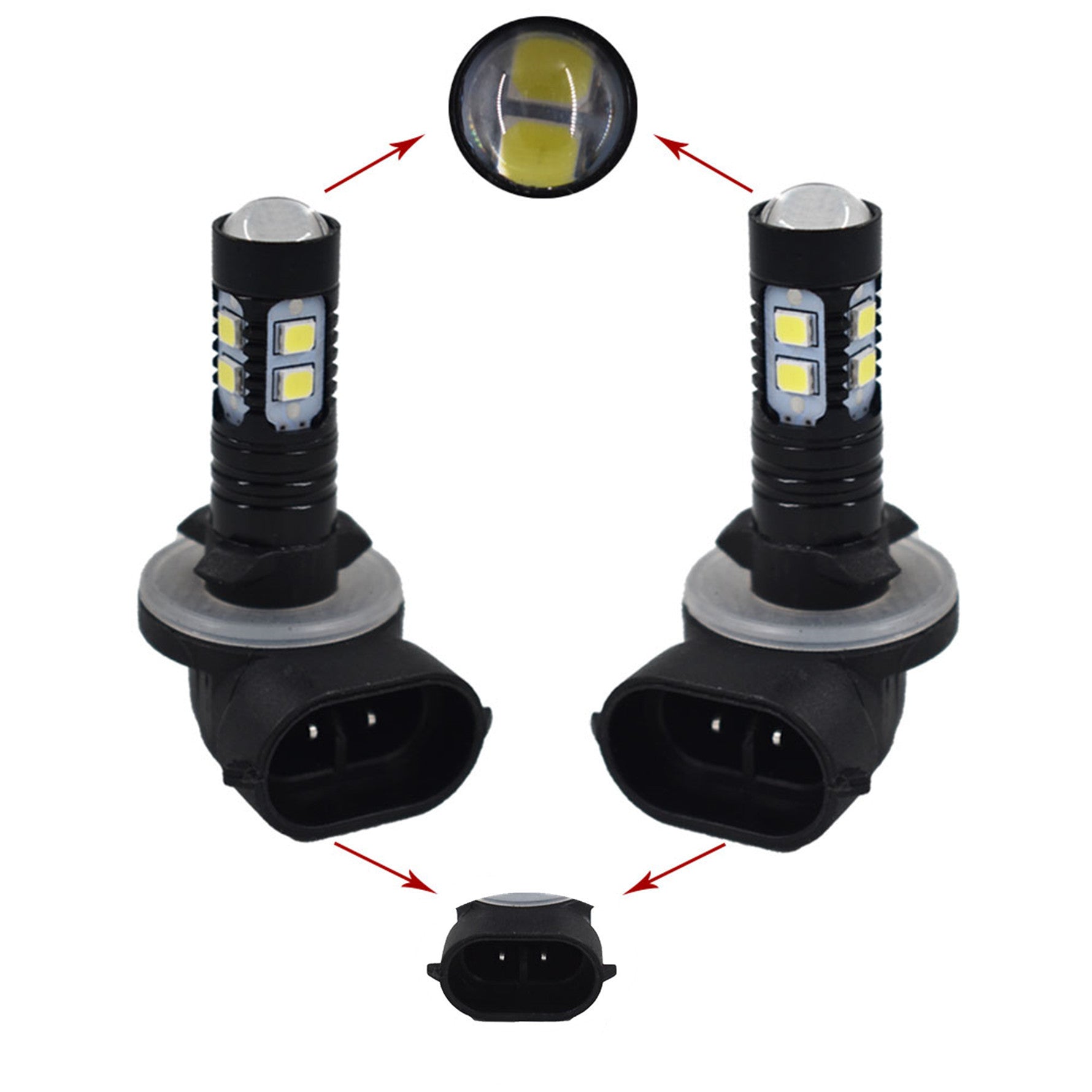 2x 50W 881 889 6000K Super White High Power LED Fog Driving Lights Bulbs NEW Lab Work Auto