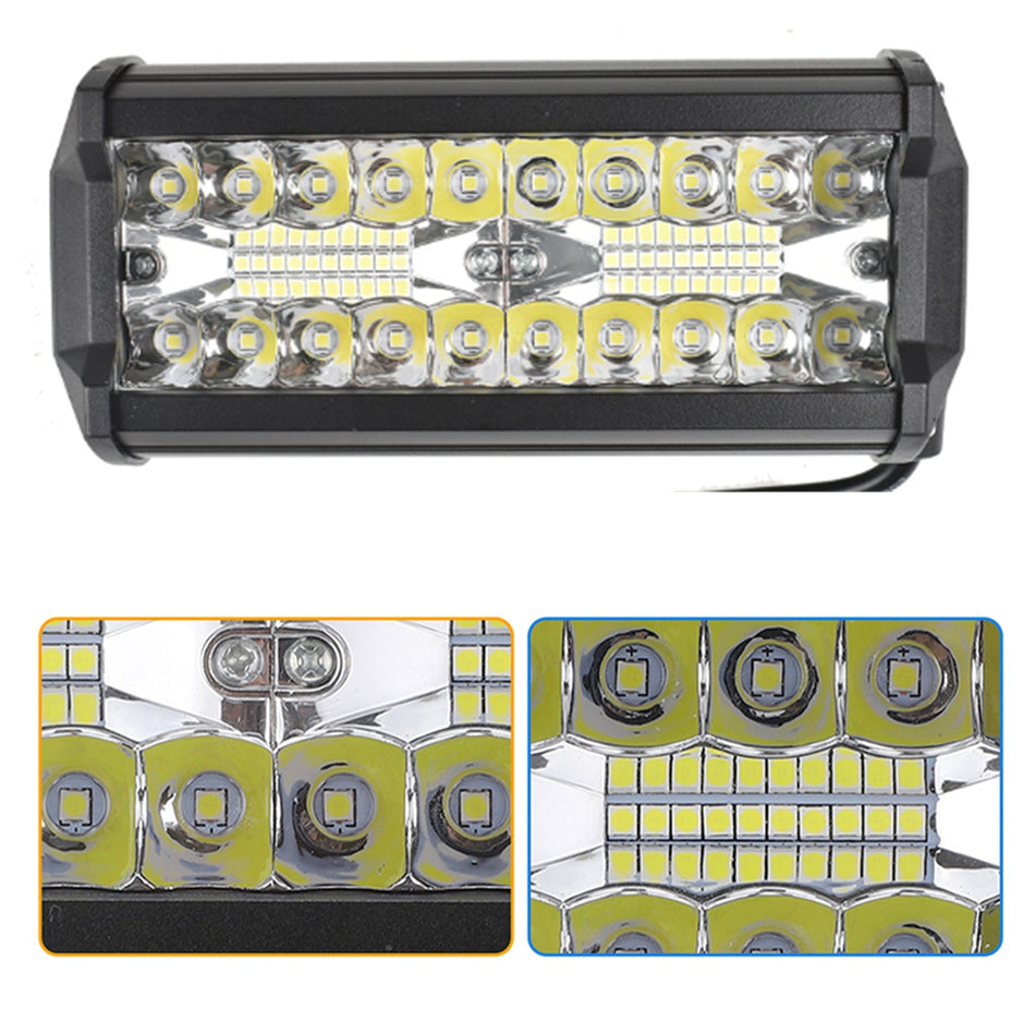 2x 7inch LED Work Light Bar Flood Spot Combo Fog Lamp Offroad Driving Truck 800W Lab Work Auto