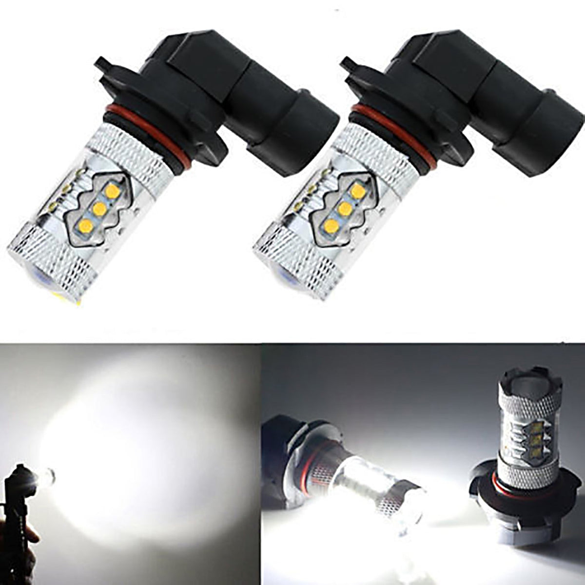 2x 80W Headlights For Can-Am & Honda Foreman  LED 6000K Super White Bulb Lab Work Auto